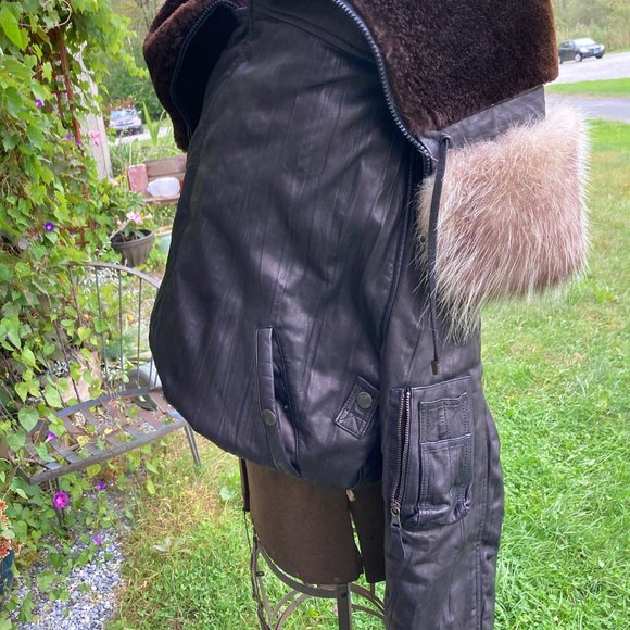 FABULOUS john paul gaultier LEATHER bomber jacket women's  medium - Picture 6 of 16